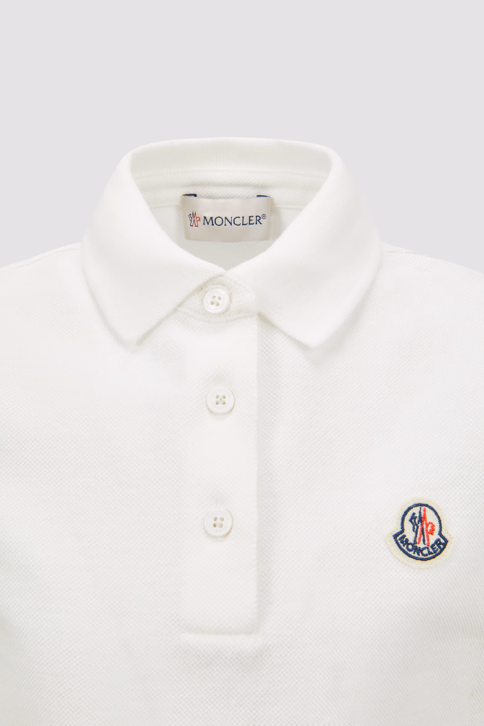 Cotton Piquet Polo Shirt Girl White Moncler 3